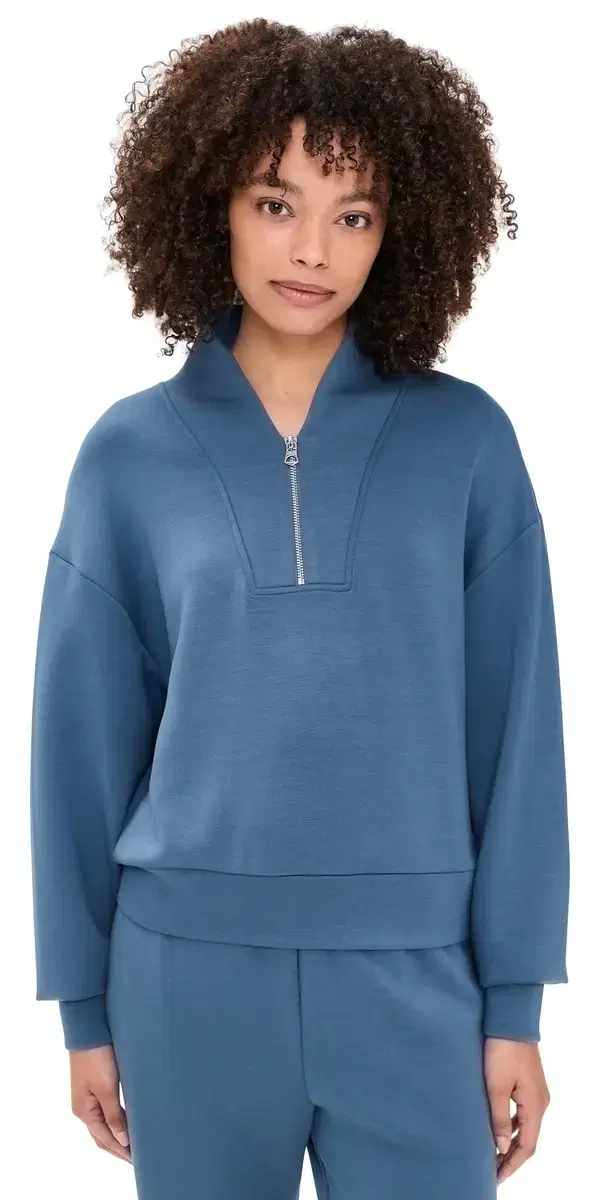 Varley Super-Soft Quarter Zip Pullover Bijou Blue