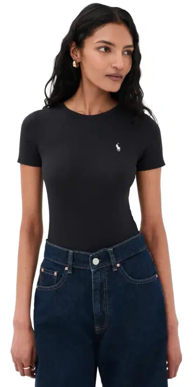 Polo Ralph Lauren Short Sleeve Thong Bodysuit Onyx XL | Thumbnail 1 Polo Ralph Lauren Short Sleeve Thong Bodysuit Onyx XL | Thumbnail 1