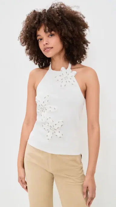 endless rose Flower Detail Halter Top White | Thumbnail 2