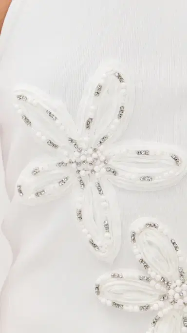 endless rose Flower Detail Halter Top White | Thumbnail 6