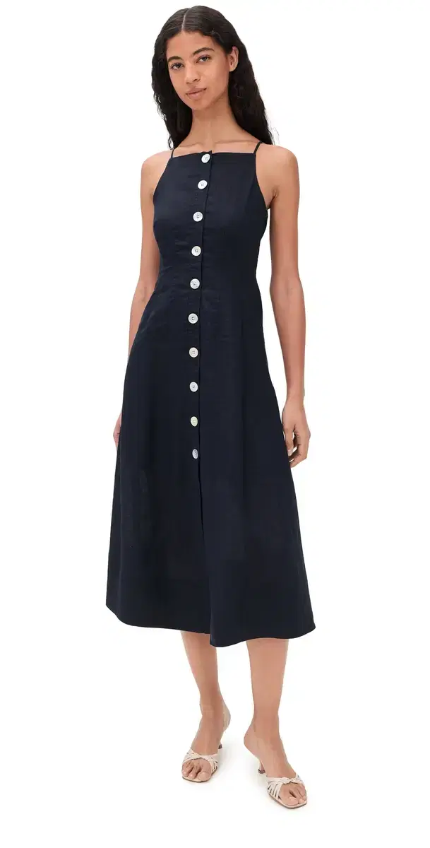 Georges Linen Dress Navy