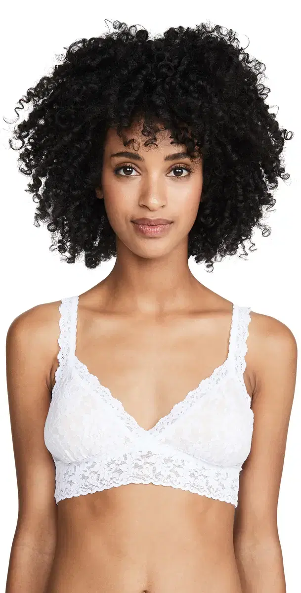 Signature Lace Padded Crossover Bralette White