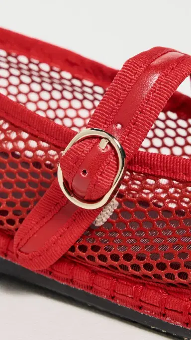 Flabelus Isabella Mesh Mary Jane Flats Red 40 | Thumbnail 6 Flabelus Isabella Mesh Mary Jane Flats Red 40 | Thumbnail 6