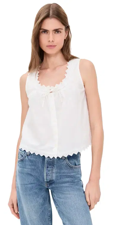 Frame The Serene Tank Top White | Thumbnail 1 Frame The Serene Tank Top White | Thumbnail 1