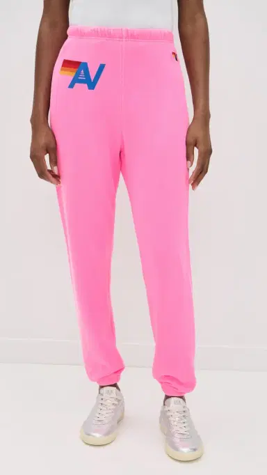 Aviator Nation Logo Sweatpants Neon Pink | Thumbnail 2 Aviator Nation Logo Sweatpants Neon Pink | Thumbnail 2