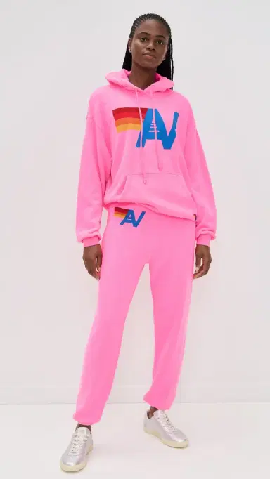 Aviator Nation Logo Sweatpants Neon Pink | Thumbnail 5 Aviator Nation Logo Sweatpants Neon Pink | Thumbnail 5