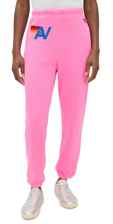 Aviator Nation Logo Sweatpants Neon Pink | Thumbnail 1 Aviator Nation Logo Sweatpants Neon Pink | Thumbnail 1