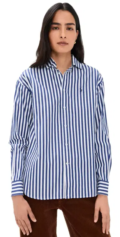 Polo Ralph Lauren Long Sleeve Button Down Shirt 1323 Fall Royal/White | Thumbnail 1 Polo Ralph Lauren Long Sleeve Button Down Shirt 1323 Fall Royal/White | Thumbnail 1