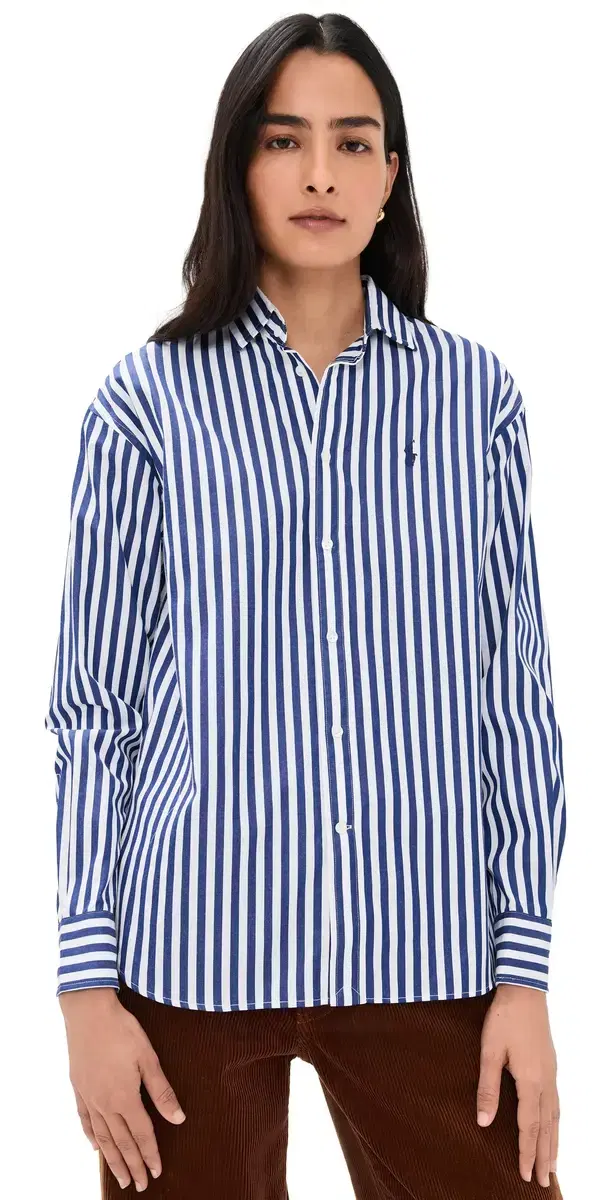 Long leeve Button Down hirt 1323 Fall Royal/White