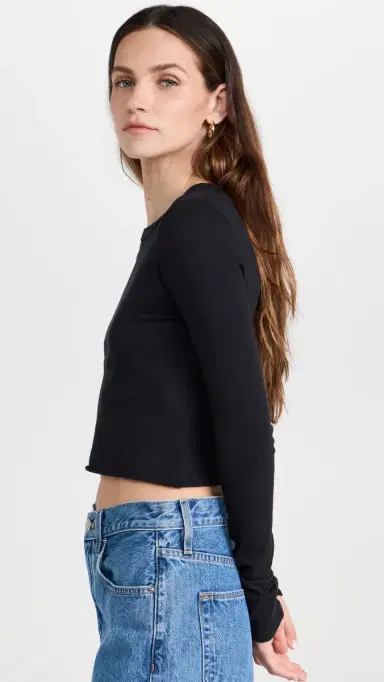 SLVRLAKE Raven Long Sleeve Baby Tee Raven L | Thumbnail 4