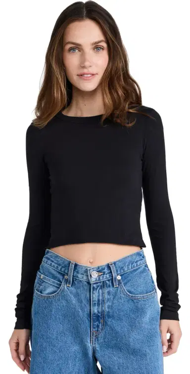 SLVRLAKE Raven Long Sleeve Baby Tee Raven L | Thumbnail 1