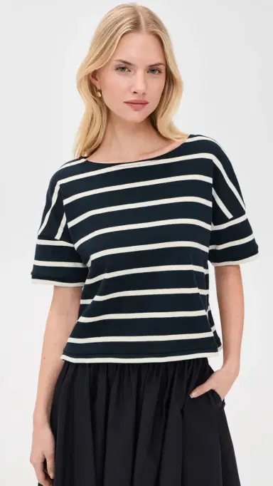 La Ligne Breton Tee Navy/Ecru L | Thumbnail 2
