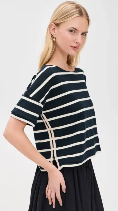 La Ligne Breton Tee Navy/Ecru L | Thumbnail 4