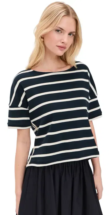 La Ligne Breton Tee Navy/Ecru L | Thumbnail 1