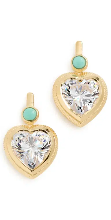 HART Bezel Heart Earrings with Turquoise | Thumbnail 1