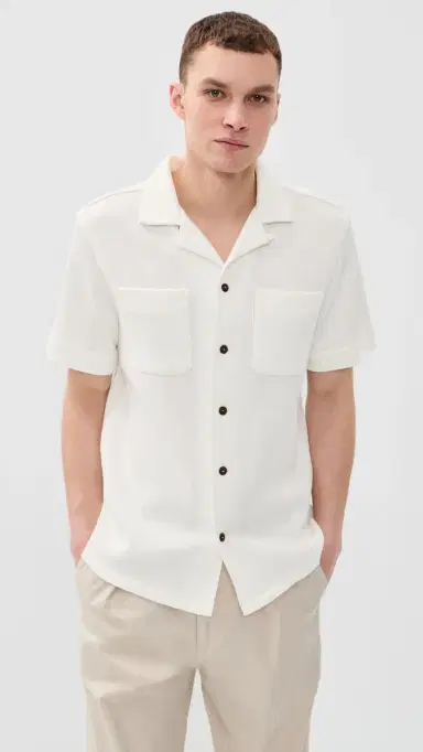Polo Ralph Lauren Cotton Linen Waffle Knit Andy Camp Shirt Nevis | Thumbnail 2 Polo Ralph Lauren Cotton Linen Waffle Knit Andy Camp Shirt Nevis | Thumbnail 2