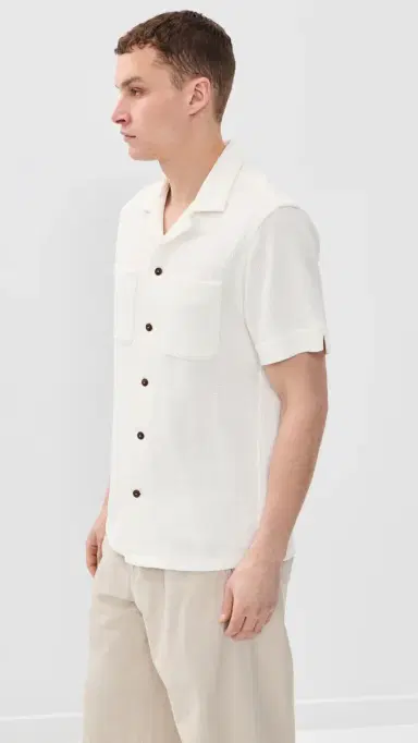 Polo Ralph Lauren Cotton Linen Waffle Knit Andy Camp Shirt Nevis | Thumbnail 4 Polo Ralph Lauren Cotton Linen Waffle Knit Andy Camp Shirt Nevis | Thumbnail 4