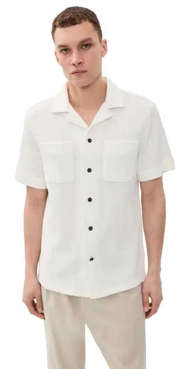 Polo Ralph Lauren Cotton Linen Waffle Knit Andy Camp Shirt Nevis | Thumbnail 1 Polo Ralph Lauren Cotton Linen Waffle Knit Andy Camp Shirt Nevis | Thumbnail 1