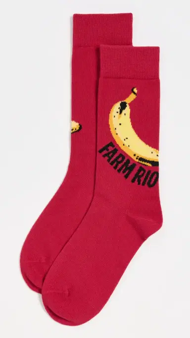 Farm Rio Socks Scarlet Banana One Size | Thumbnail 2