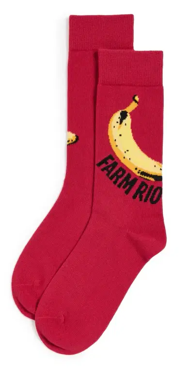 Farm Rio Socks Scarlet Banana One Size | Thumbnail 1