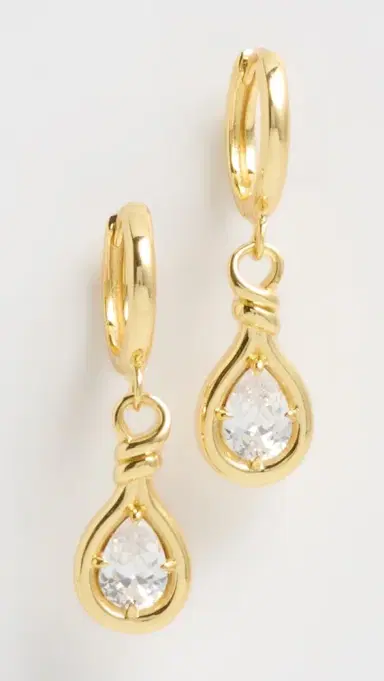 Luv Aj The Georgia Stone Knot Hoops Gold One Size | Thumbnail 2
