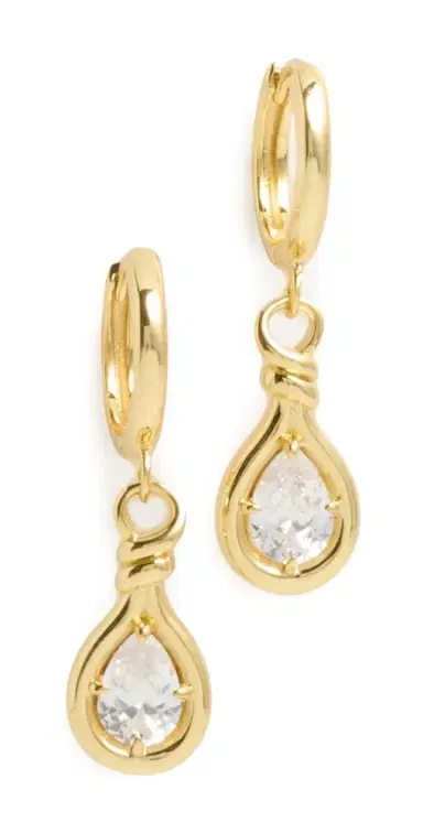 Luv Aj The Georgia Stone Knot Hoops Gold One Size | Thumbnail 1