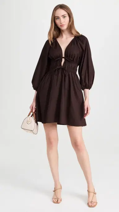 WAYF Leighton Mini Dress Espresso | Thumbnail 2