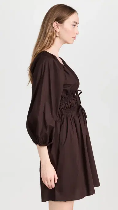 WAYF Leighton Mini Dress Espresso | Thumbnail 4