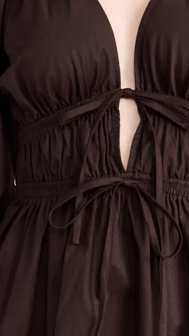 WAYF Leighton Mini Dress Espresso | Thumbnail 6