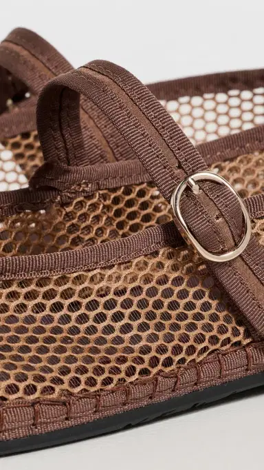 Flabelus Isabella Mesh Flats Brown 36 | Thumbnail 6