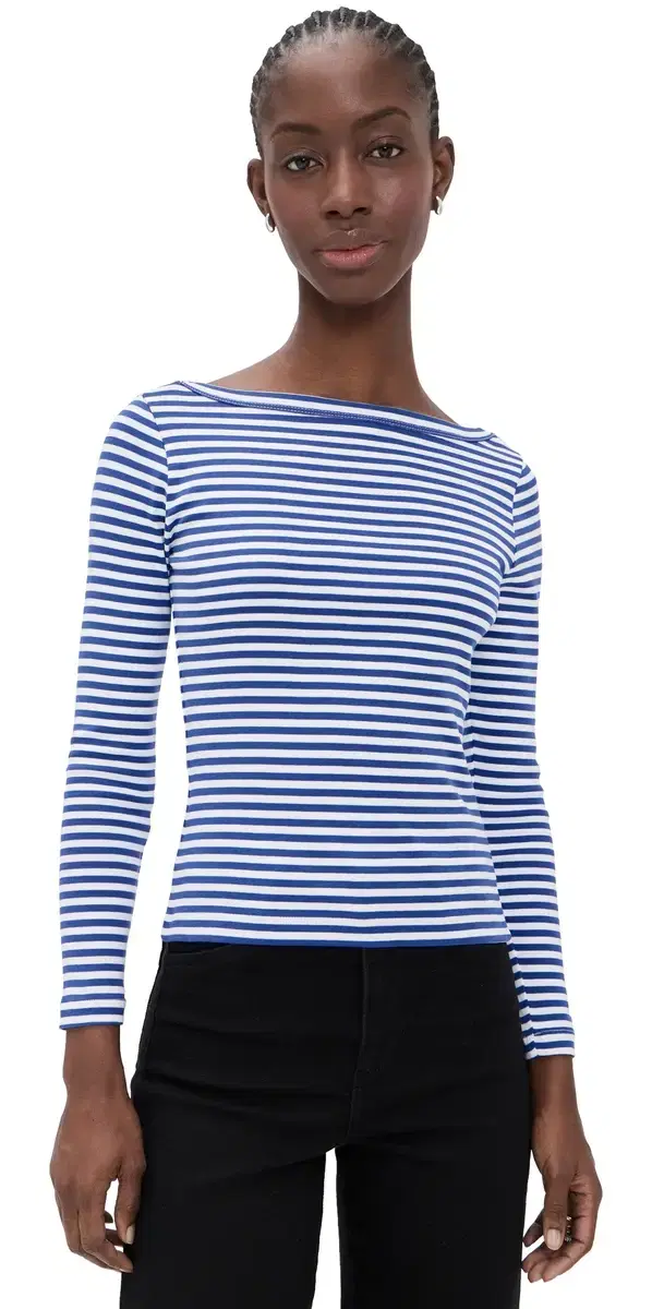The 90s Boat Neck Tee French Blue