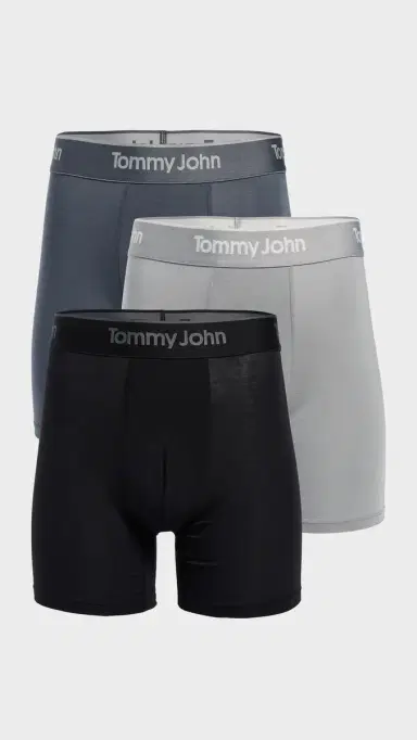 Tommy John econd kin 6 Boxer Briefs 3 Pack Black/Turbulence/Monument | Thumbnail 2