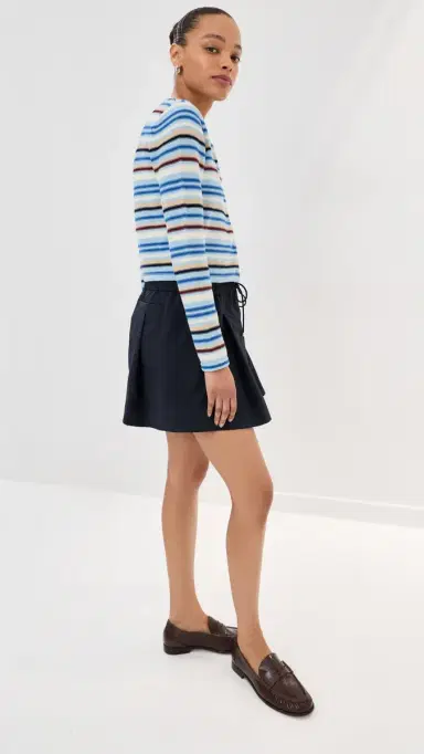 LE BOP Mara Cropped Cardigan Sky Multi Stripe M | Thumbnail 5