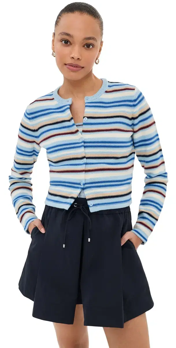 LE BOP ara Cropped Cardigan Sky ulti Stripe