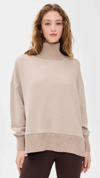Varley Barker High Neck weatshirt Taupe Marl | Thumbnail 2 Varley Barker High Neck weatshirt Taupe Marl | Thumbnail 2