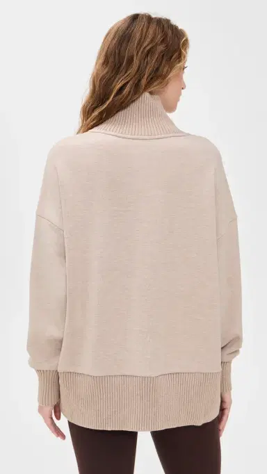 Varley Barker High Neck weatshirt Taupe Marl | Thumbnail 3 Varley Barker High Neck weatshirt Taupe Marl | Thumbnail 3