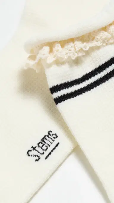 Stems Pointelle Contrast High Ankle Socks One Size | Thumbnail 3