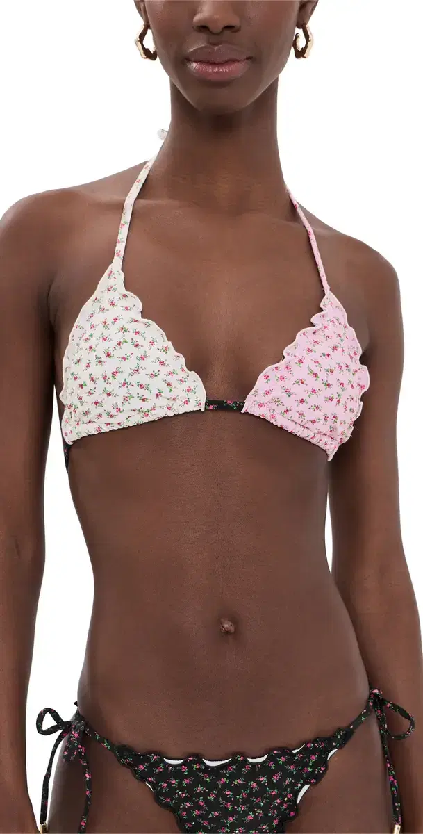 ettuce Edge Triangle Bikini Top Rosebud