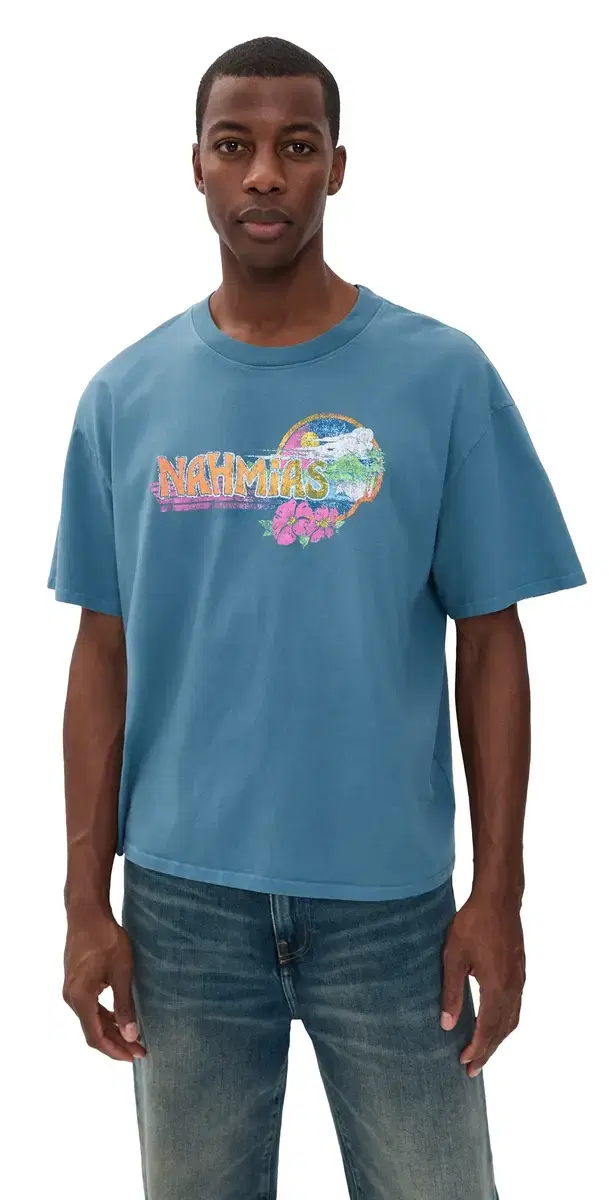 Nahmias Point Break Boxy Tee Steel Blue Jersey