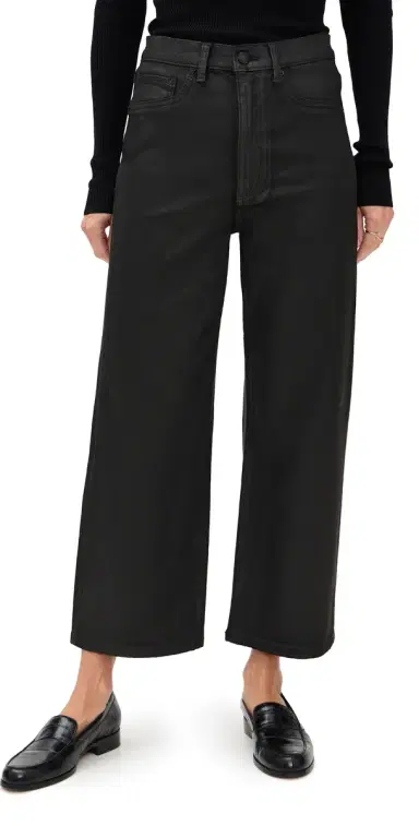 DL1961 Karmine Refined Wide Leg Petite High Rise Coated Jeans Black Coated (Highluxe) 31 | Thumbnail 1 DL1961 Karmine Refined Wide Leg Petite High Rise Coated Jeans Black Coated (Highluxe) 31 | Thumbnail 1
