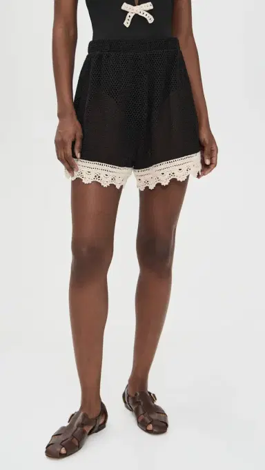 Sea Kendall Crochet Shorts Black | Thumbnail 2