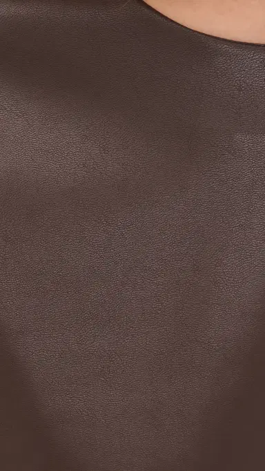 LE BOP Caroline Faux Leather Tee Coffee L | Thumbnail 6