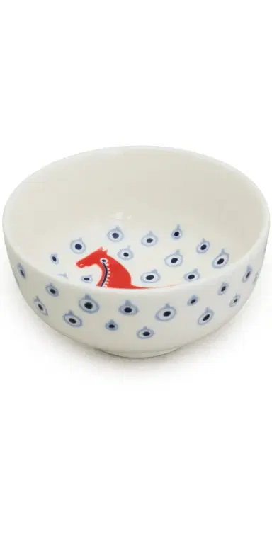 Marimekko Oiva Musta Tamma Bowl Off White/Orange Red/Blue One Size | Thumbnail 1