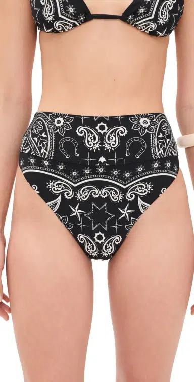 BEACH RIOT Highway Bikini Bottoms Bandana Black | Thumbnail 1 BEACH RIOT Highway Bikini Bottoms Bandana Black | Thumbnail 1