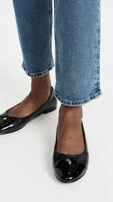 Tory Burch Cap Toe Ballet Flats Perfect Black 6 | Thumbnail 3