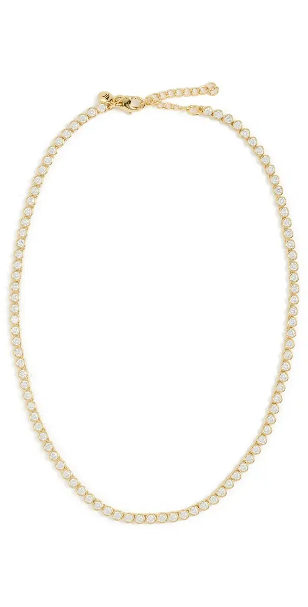 The Tennis Collection Bezel Set Crystal Necklace Pale Gold One Size