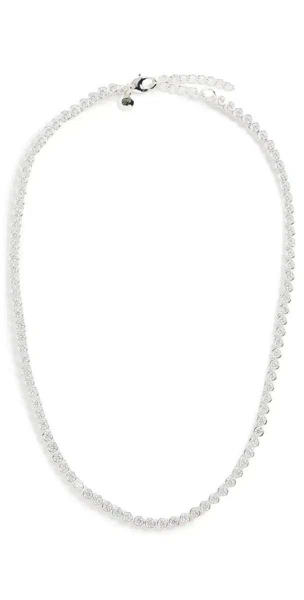 The Tennis Collection Bezel Set Crystal Necklace Polished Silver One Size