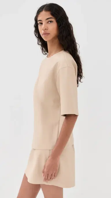 LE BOP Caroline Faux Leather Tee Sand L | Thumbnail 4
