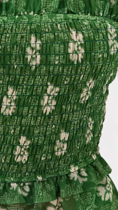 Sea Gloria Smocked Coverup Dress Green M | Thumbnail 6