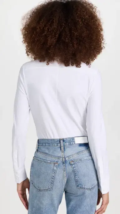Commando Classic Button Down Thong Bodysuit White L | Thumbnail 3